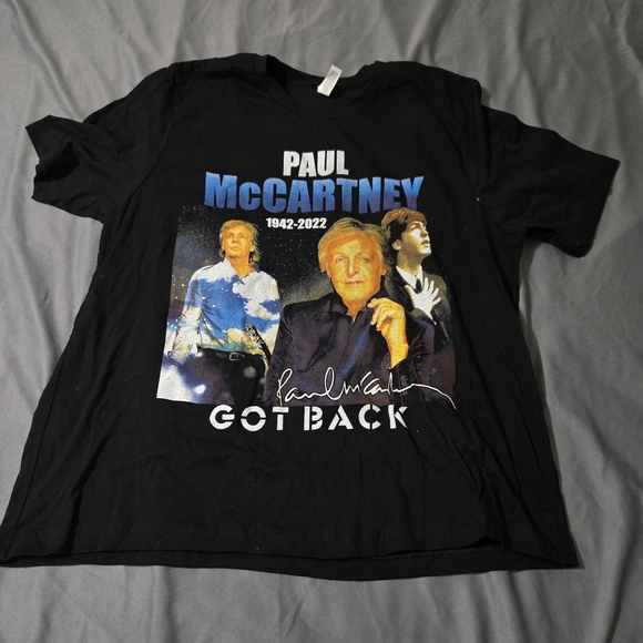Bella Canvas Black Paul McCartney Tribute Tee - Picture 1 of 3
